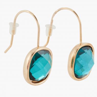 Boucles d'oreilles avec pierres carrées facettées Scultured Glass