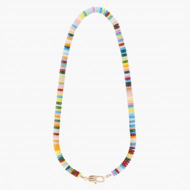 Collier de perles plates Chains & Charms - multicolore