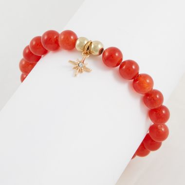 Bracelet perles d'Agathe - rouge