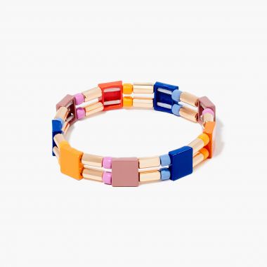 Bracelet élastique à perles fantaisies - multicolore